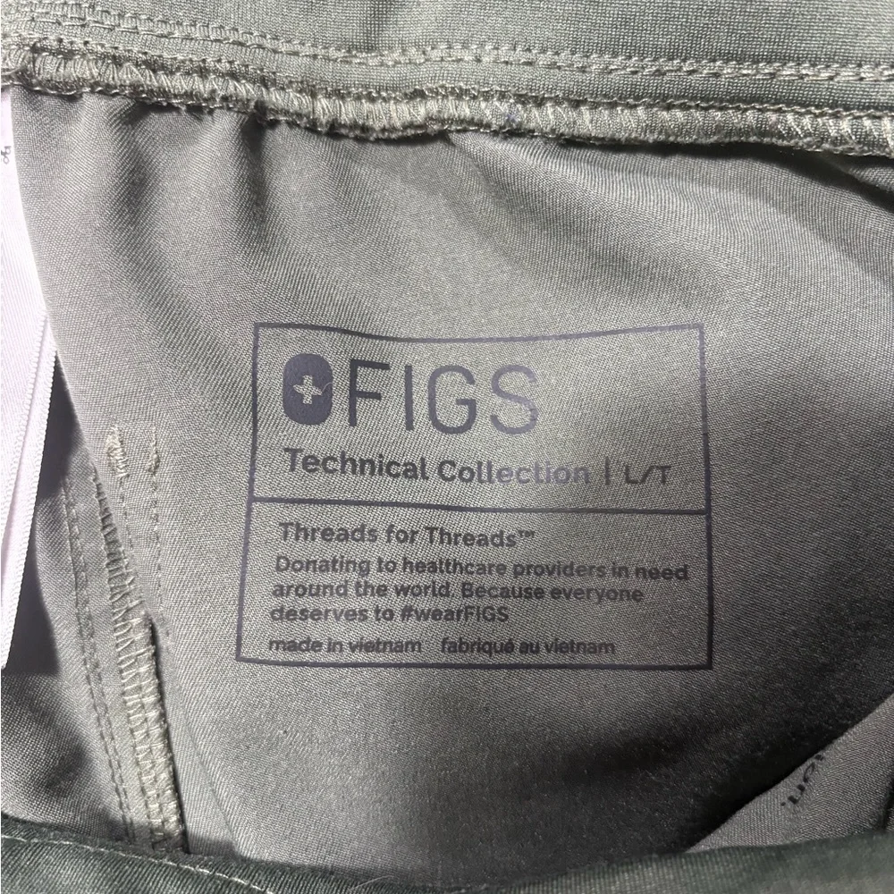 Figs Women Pants in Moss with Orange Detail - Picture 2 of 4